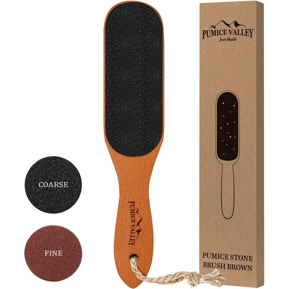 Pumice Valley wooden foot file with handle front view