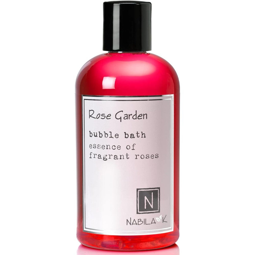 Nabila K Rose Garden Bubble Bath front view bottle packaging