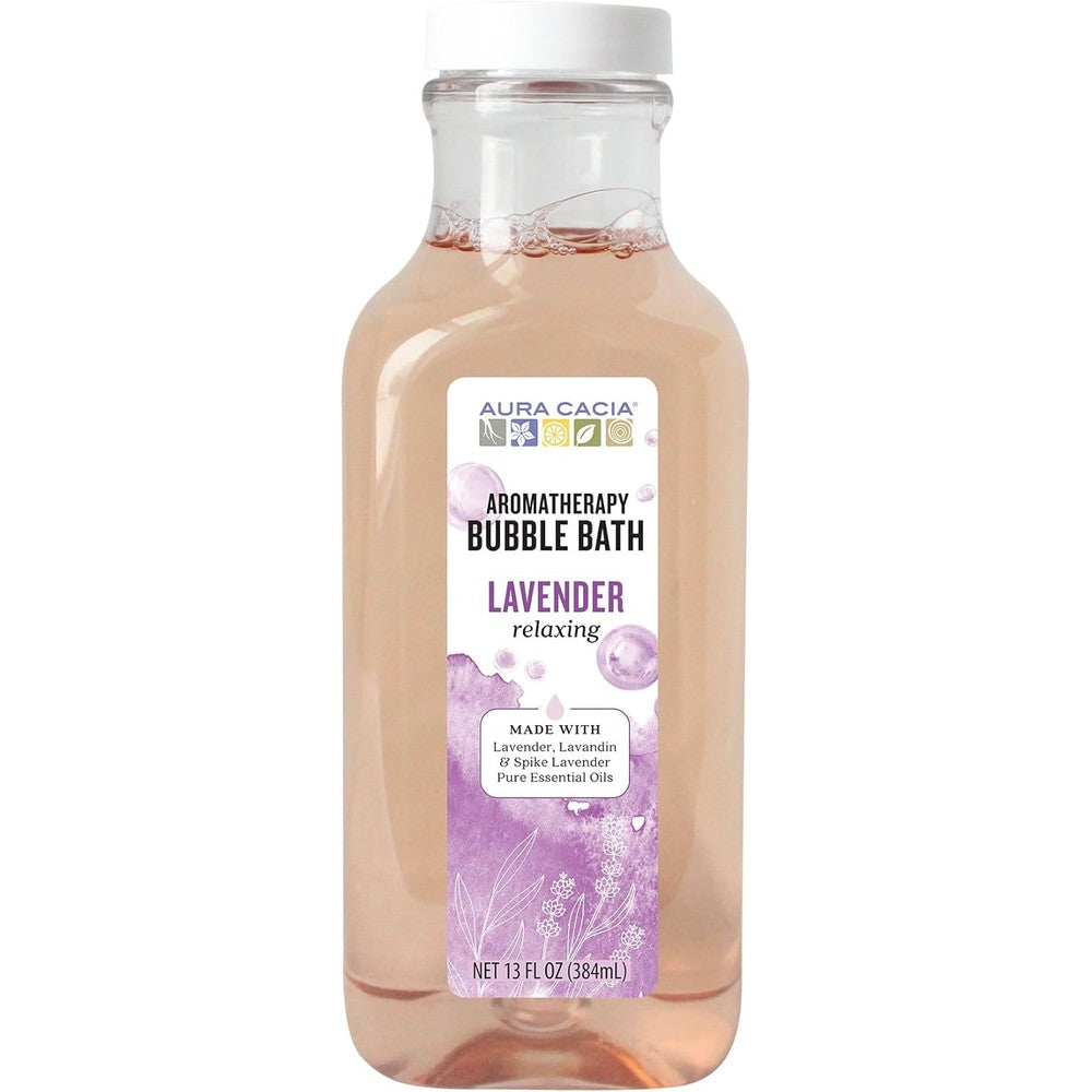 Aura Cacia Relaxing Lavender Aromatherapy Bubble Bath front view bottle