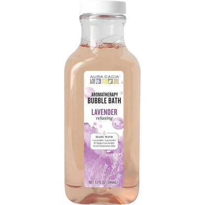 Aura Cacia Relaxing Lavender Aromatherapy Bubble Bath bottle front view