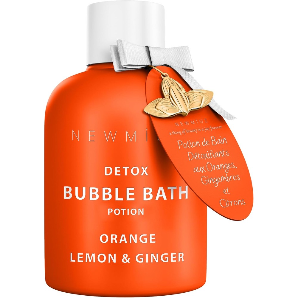 New Miuz Natural Detox Citrus Bubble Bath front view packaging design