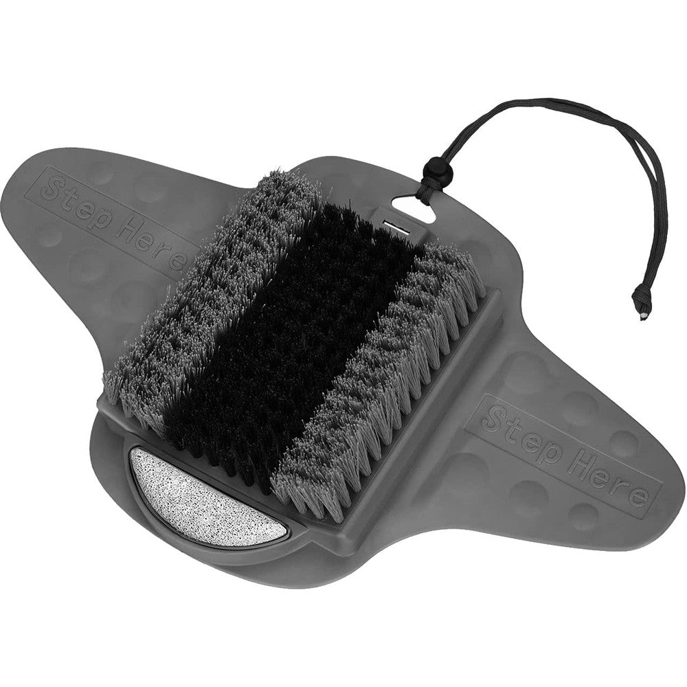 Beskar shower foot scrubber mat front view with pumice stone