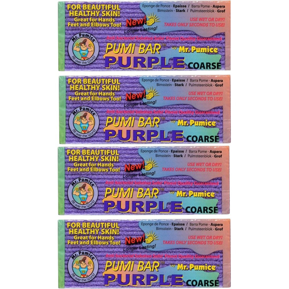 Mr. Pumice Purple Pumi Bar Extra-Coarse four pack front view