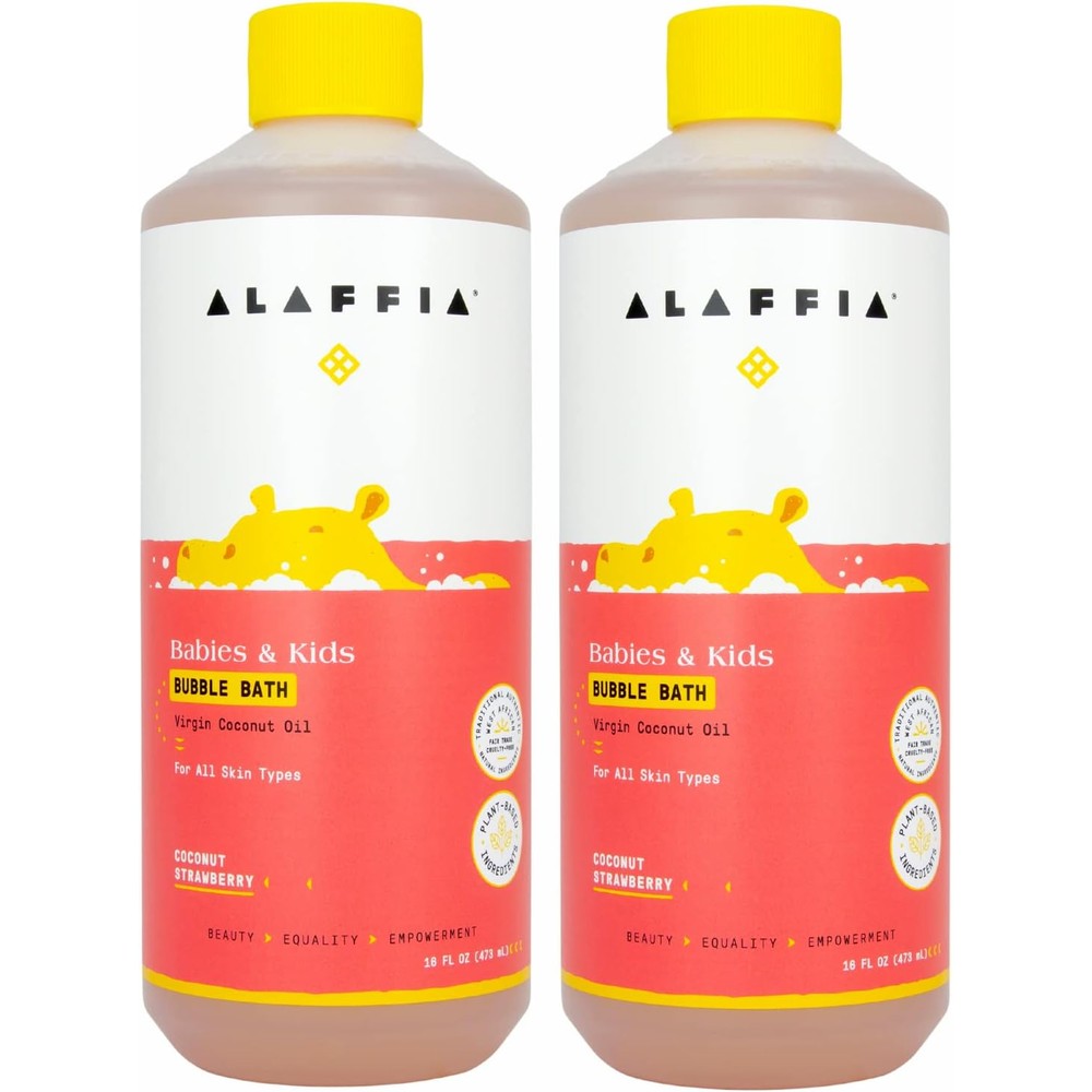 Alaffia babies and kids bubble bath front view bottle packaging