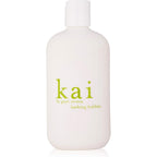 Kai Bathing Bubbles front view of white plastic bottle with green lid.