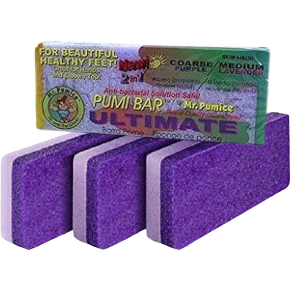 Mr. Pumice Ultimate Pumi Bar 2-in-1 dual grit callus remover pack front view