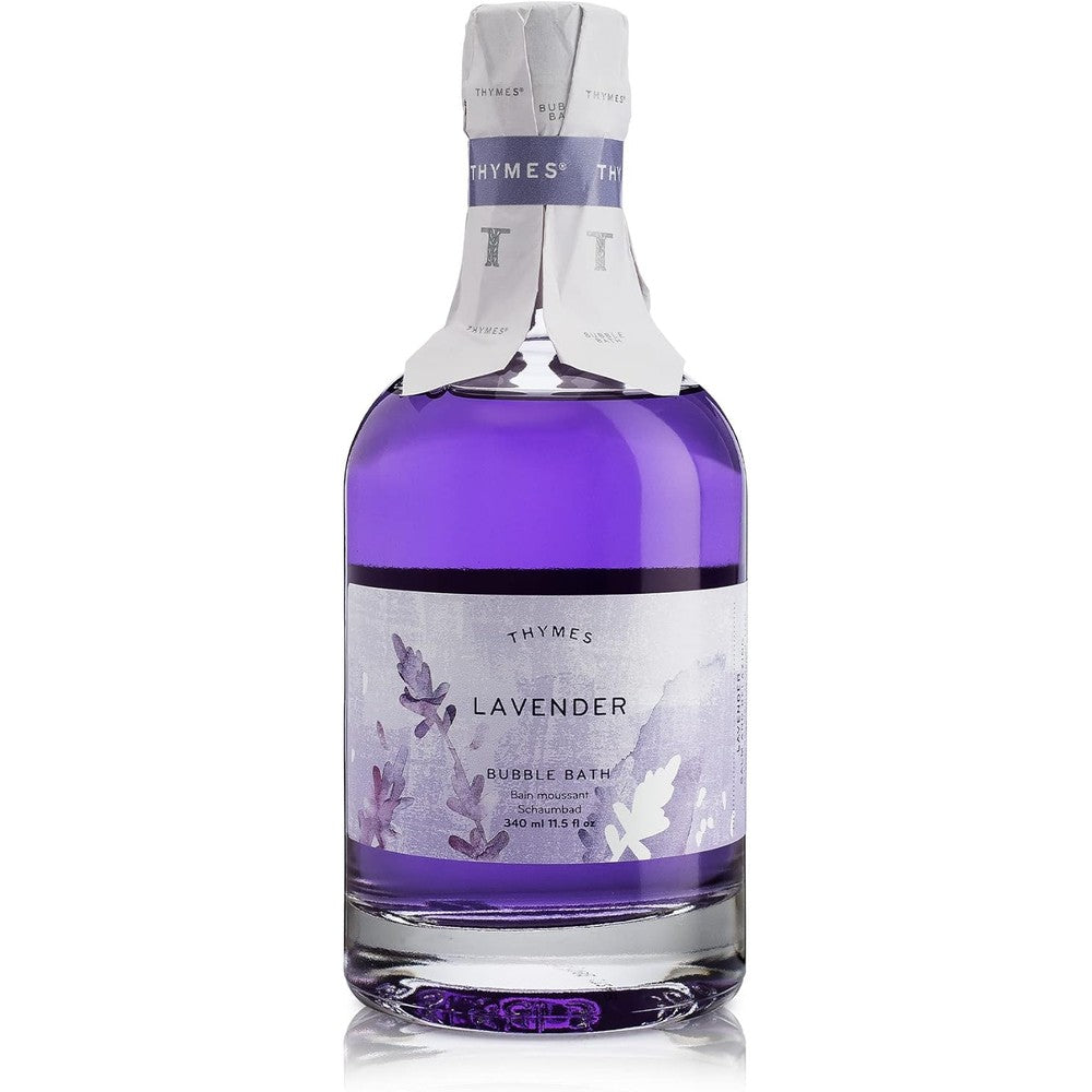 Thymes Lavender Bubble Bath front view bottle container