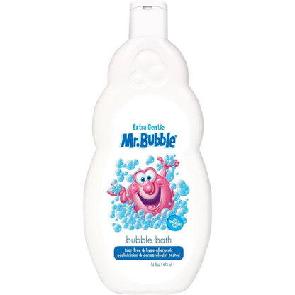 Mr. Bubble Extra Gentle Bubble Bath 16 Fluid Ounce bottle front view