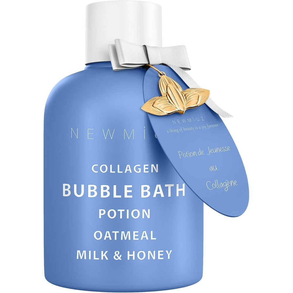 New Miuz Collagen Oatmeal Milk And Honey Bubble Bath front view bottle packaging