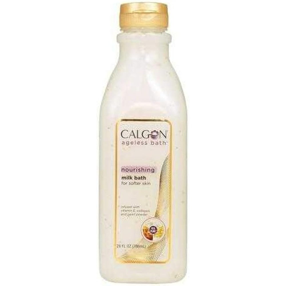 Calgon Ageless Bath Nourishing Milk Bath front view bottle packaging