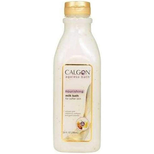 Calgon Ageless Bath Nourishing Milk Bath 26 Ounce front view bottle