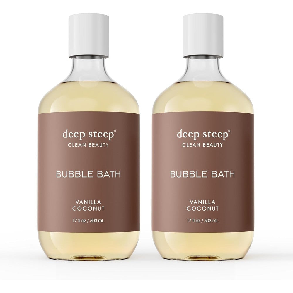 Deep Steep Vanilla Coconut Bubble Bath front view bottle packaging