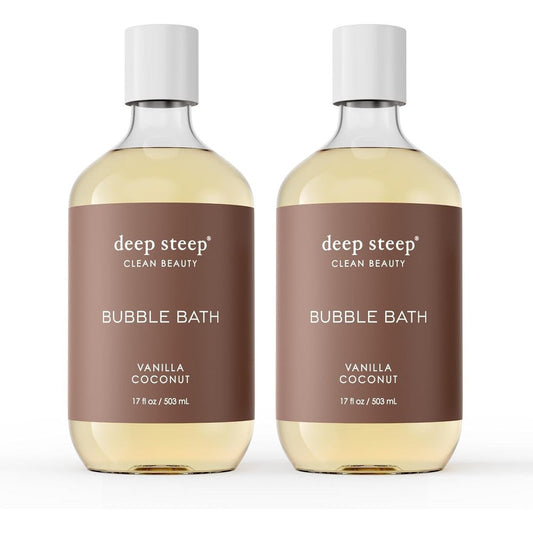 Deep Steep Vanilla Coconut Bubble Bath pack of two front view