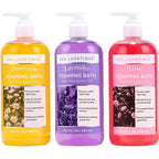 Spa Luxetique foaming bath front view of the 3 pack bottles