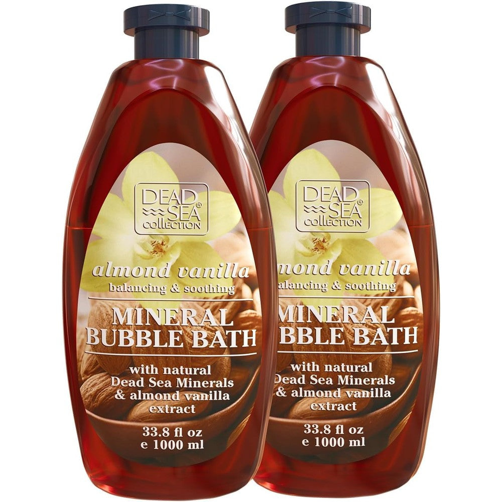 Dead Sea Collection Almond Vanilla Bubble Bath front view bottles
