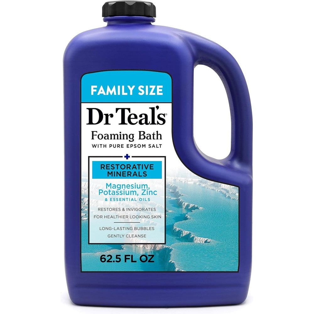 Dr Teal's Restorative Minerals Foaming Bath 62.5 Fluid Ounce front view