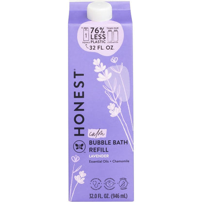 The Honest Company Lavender Calm Foaming Bubble Bath Refill front view