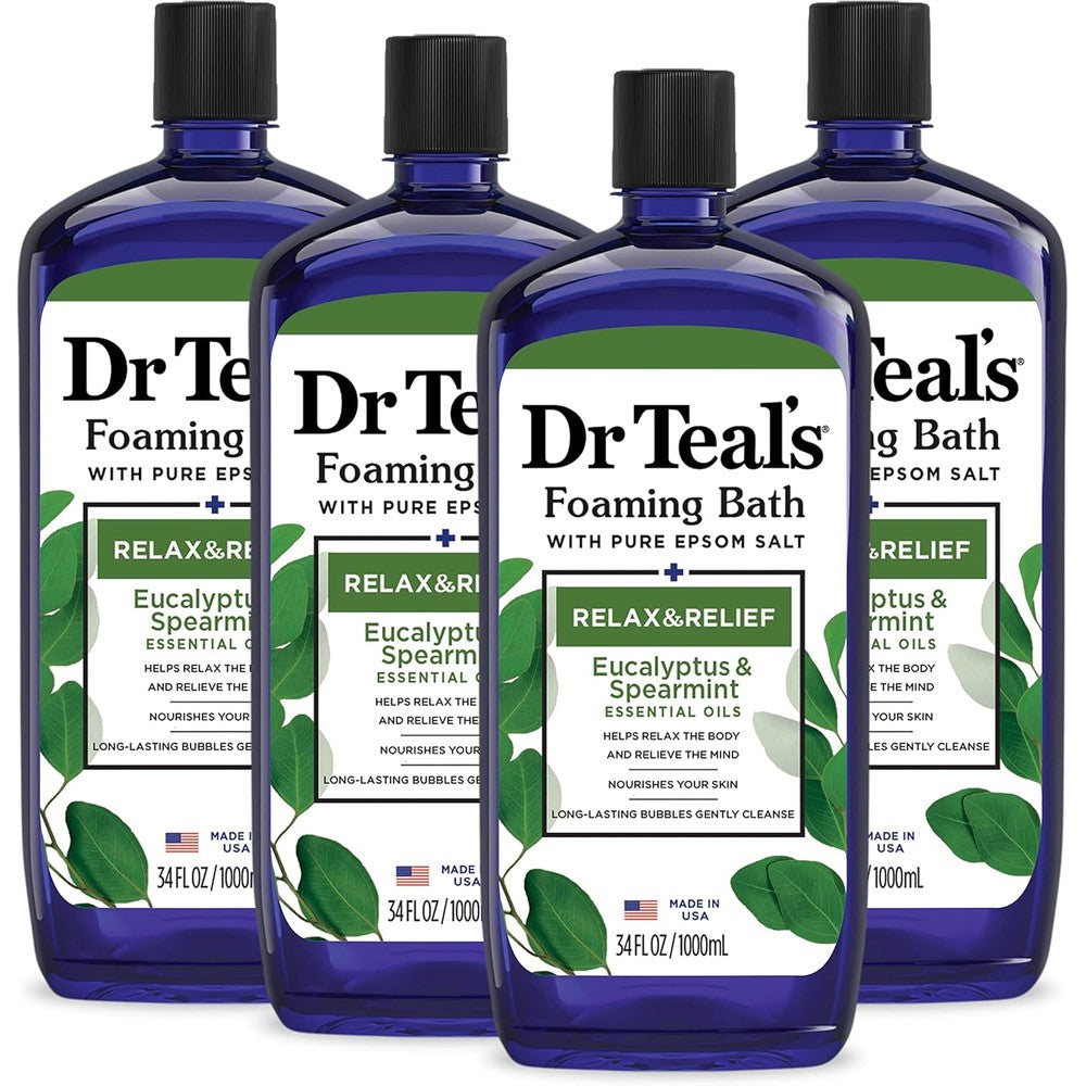 Dr Teal's Eucalyptus Spearmint Foaming Bath front view bottle