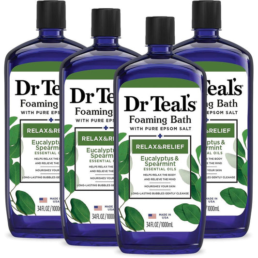 Dr Teal's Foaming Bath Eucalyptus and Spearmint 4 pack front view