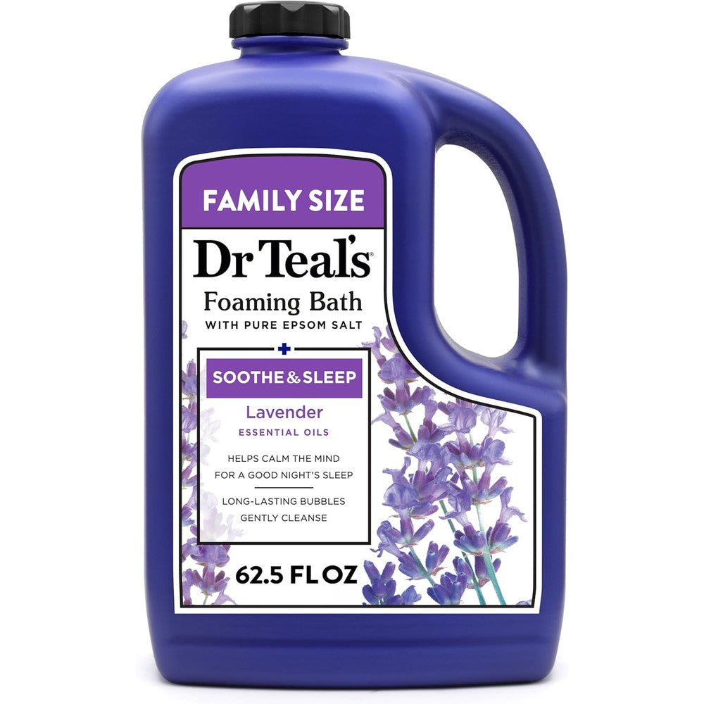 Dr Teal's Soothe and Sleep lavender foaming bath front view bottle