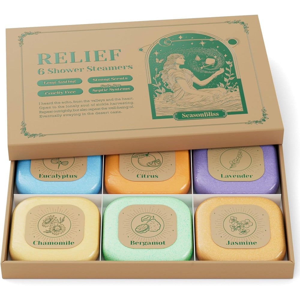 SeasonBliss shower steamers gift set front view box