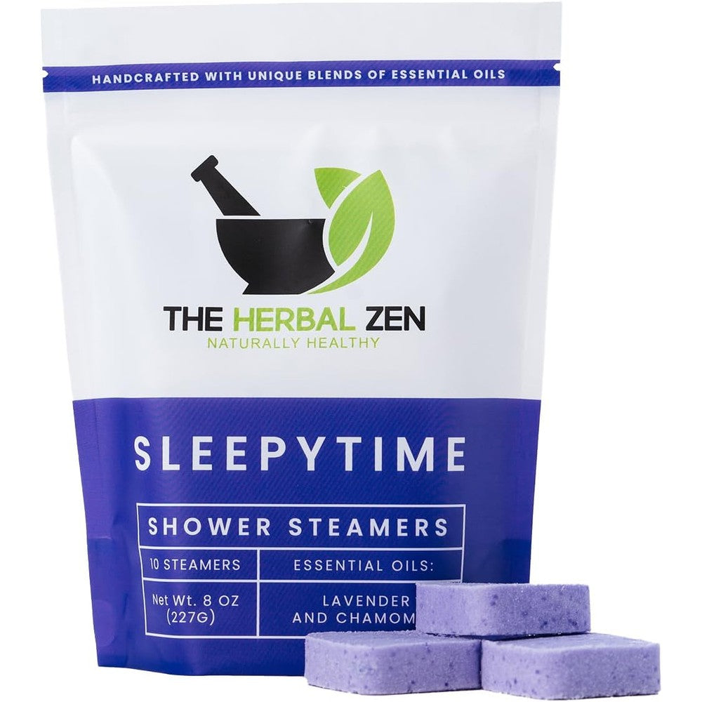 The Herbal Zen Sleepytime Lavender Shower Steamers front view packaging