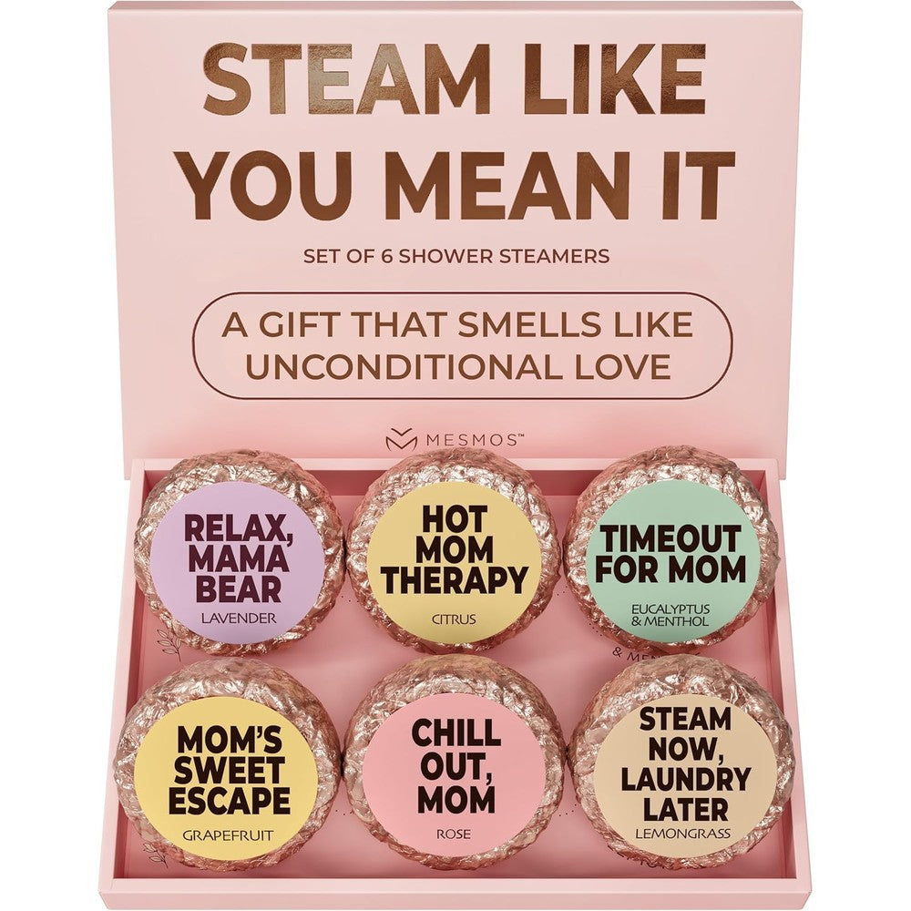 GreenIT Mesmos assorted shower steamers gift set front view packaging