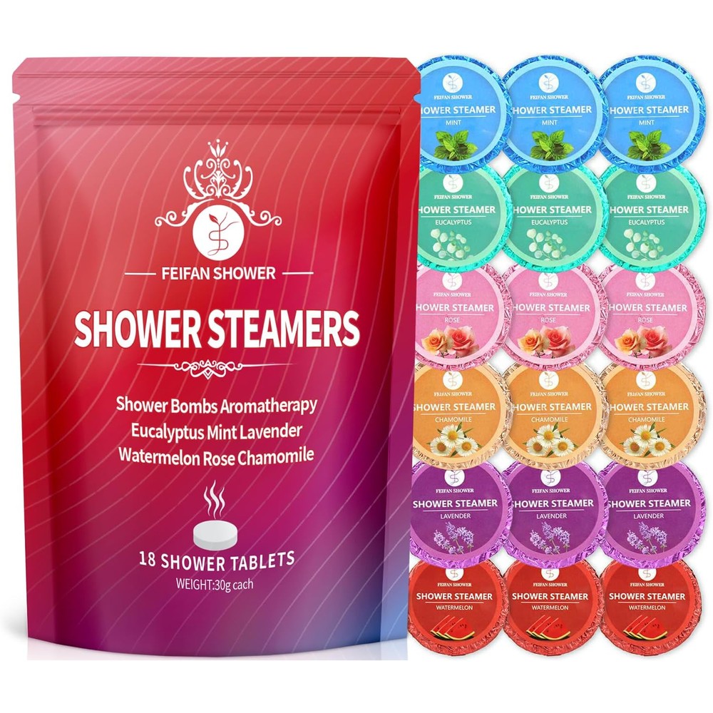 Muran Shower shower steamers front view of the organic aromatherapy gift set pouch