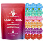 Muran Shower shower steamers front view of the organic aromatherapy gift set pouch