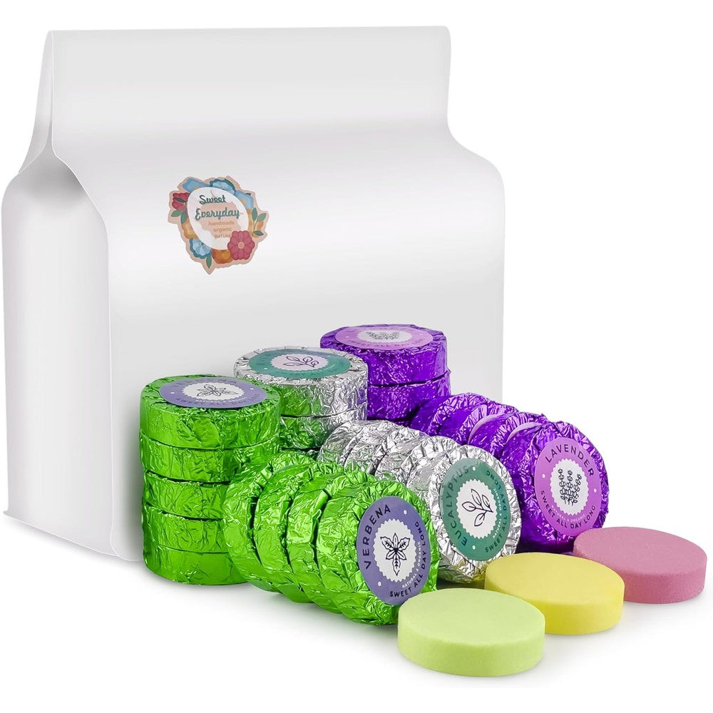 Leoce aromatherapy shower steamers gift set front view with packaging