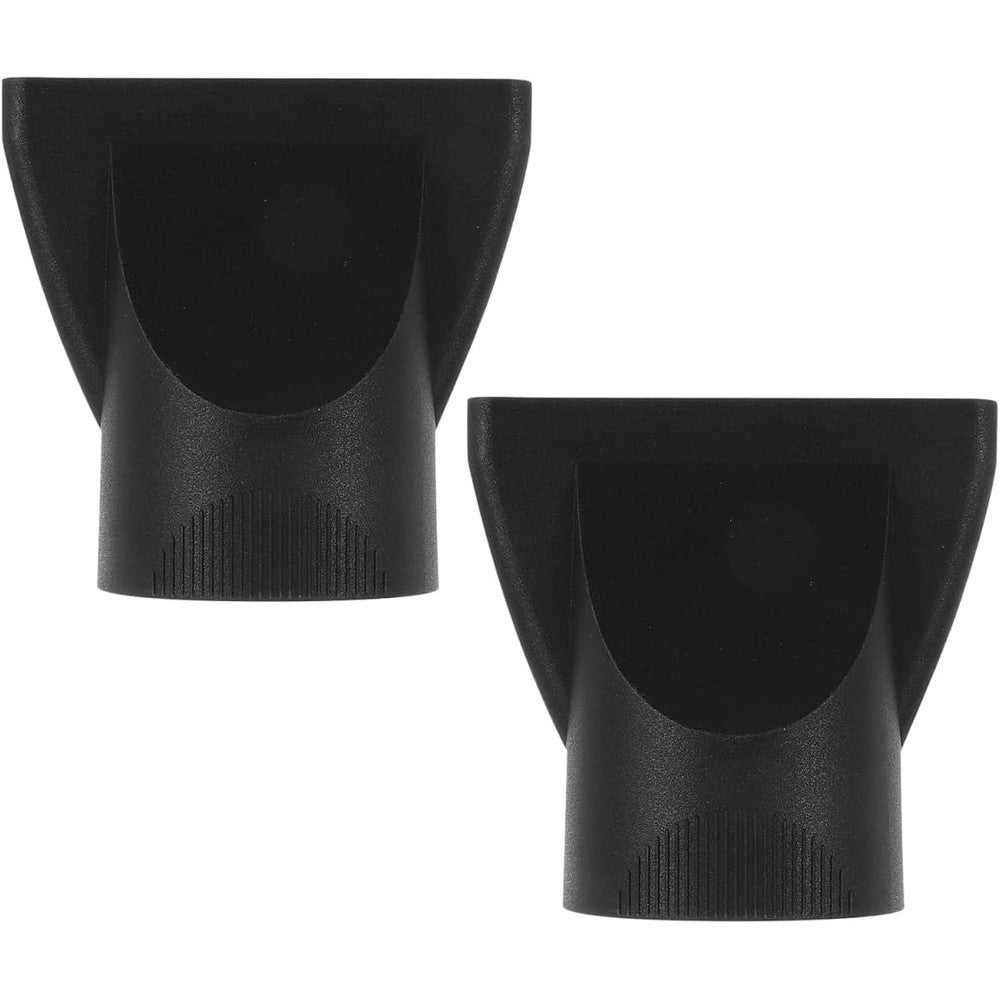 NIYANGLE hair dryer concentrator nozzle attachment front view showcasing universal black plastic design