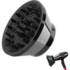 RIJATRAGAR universal hair dryer diffuser attachment black front view showcasing adjustable nozzle collar
