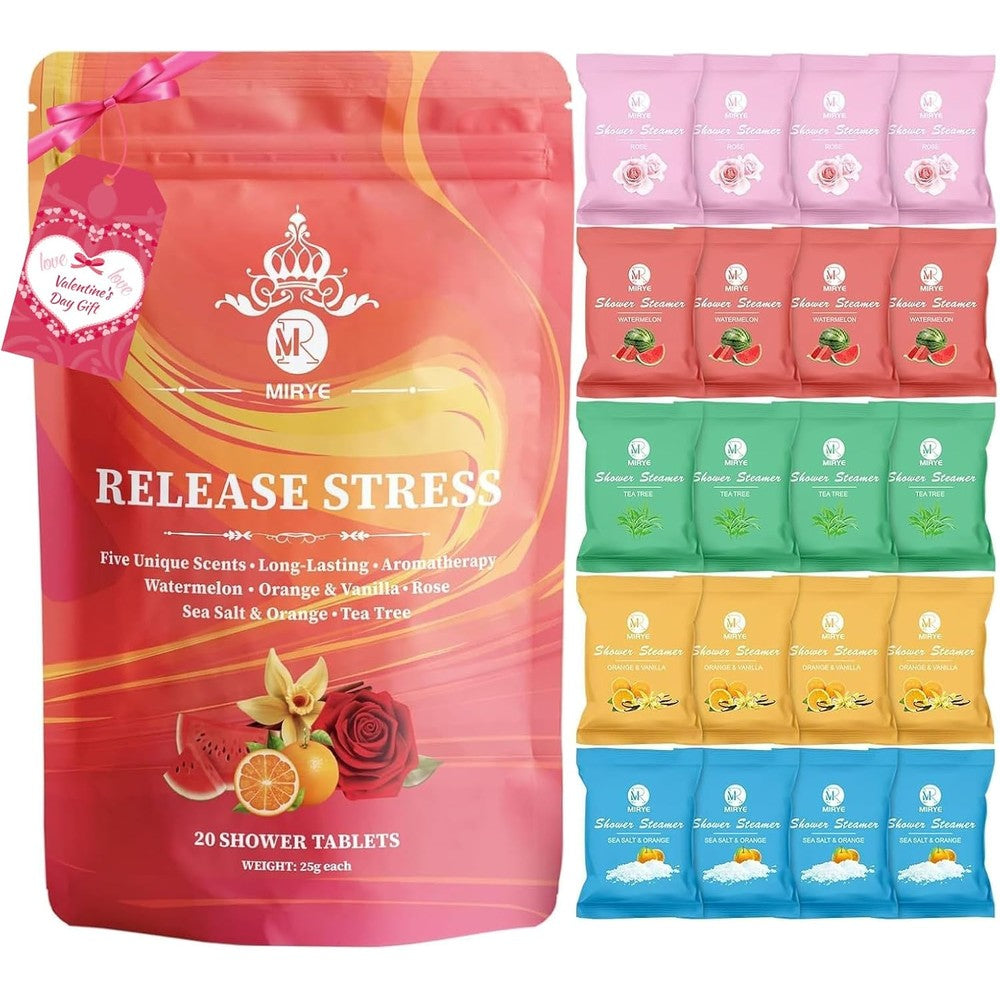 MR MIRYE Shower Steamers Aromatherapy 20 Pack front view box packaging