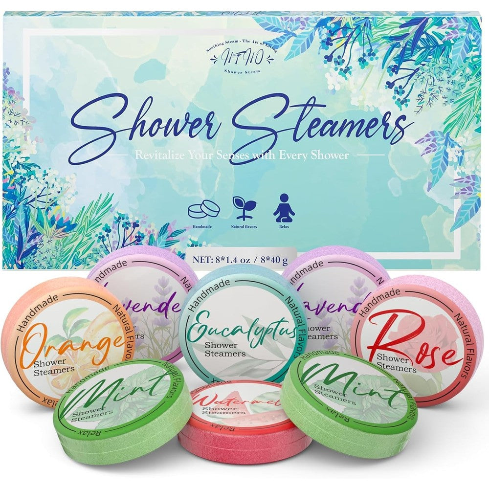 HFHO aromatherapy shower steamers 8 pack box front view