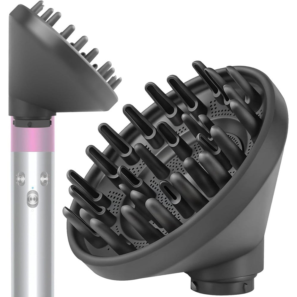 Bongchie upgraded diffuser attachment front view showcasing the deep prongs for curl definition.