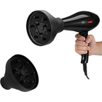 Aisoway universal silicone hair dryer diffuser attachment front view showcasing black honeycomb bowl design.