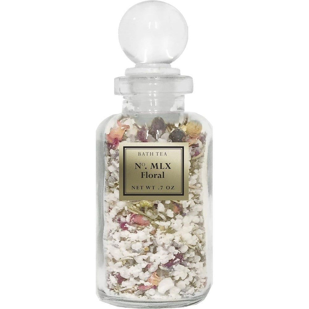 Bios Apothecary Floral Bath Tea front view of glass bottle