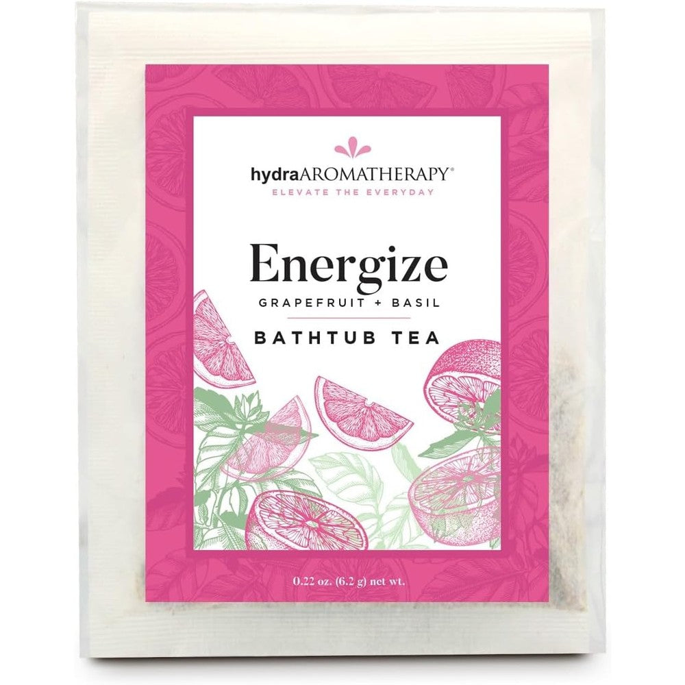 hydraAromatherapy Bathtub Tea Energize front view packaging