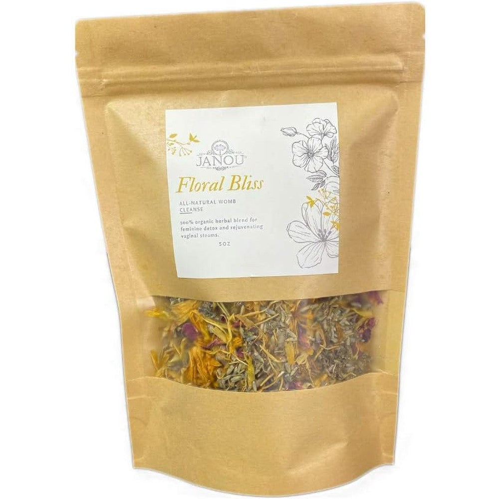EXJIOTA Janou Floral Bliss Organic Yoni Herbal Steam front view pouch packaging