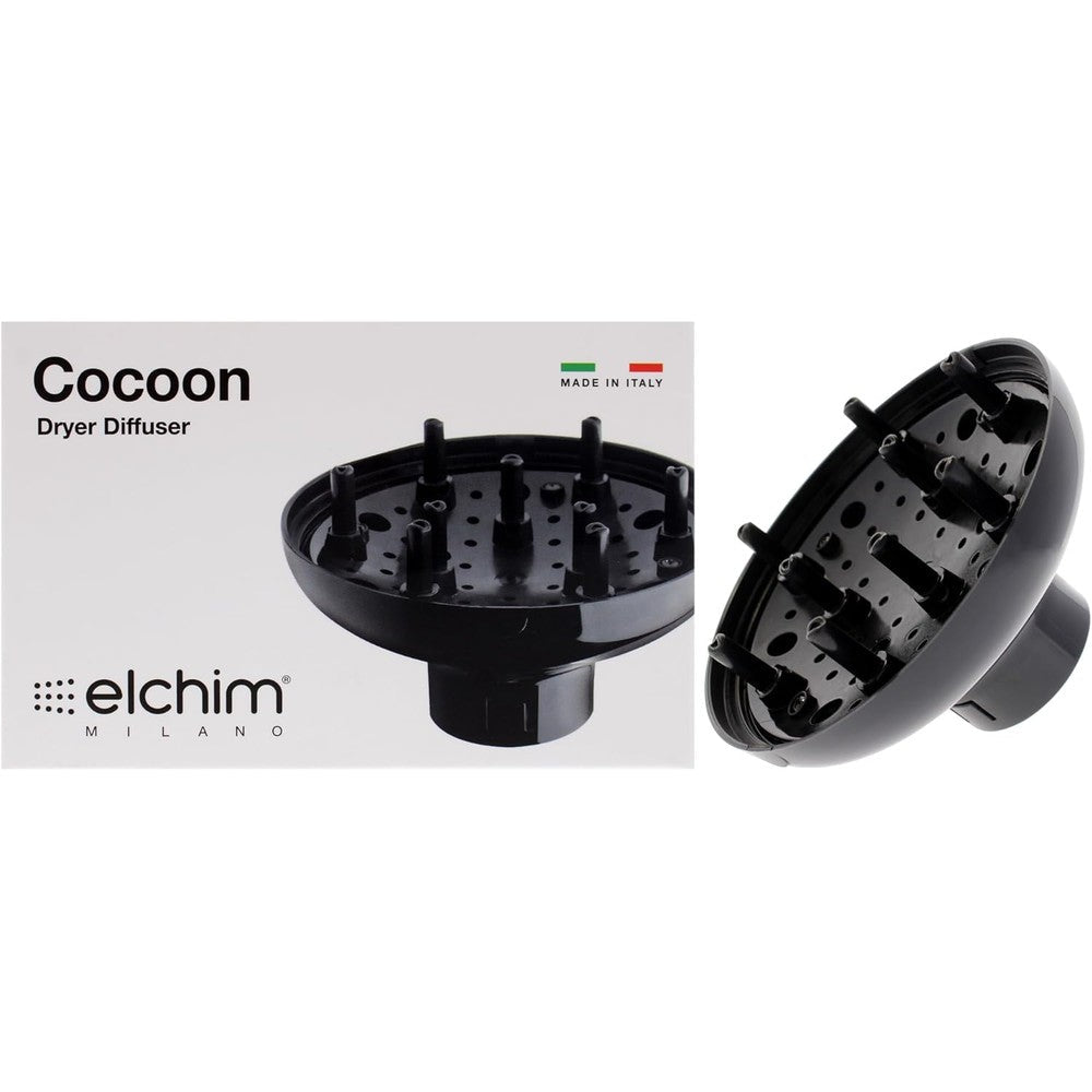 Elchim Cocoon 3900 Volumizing Hair Diffuser front view showcasing the internal prong grid for curly hair styling.