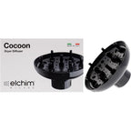 Elchim Cocoon 3900 Volumizing Hair Diffuser front view showcasing the internal prong grid for curly hair styling.