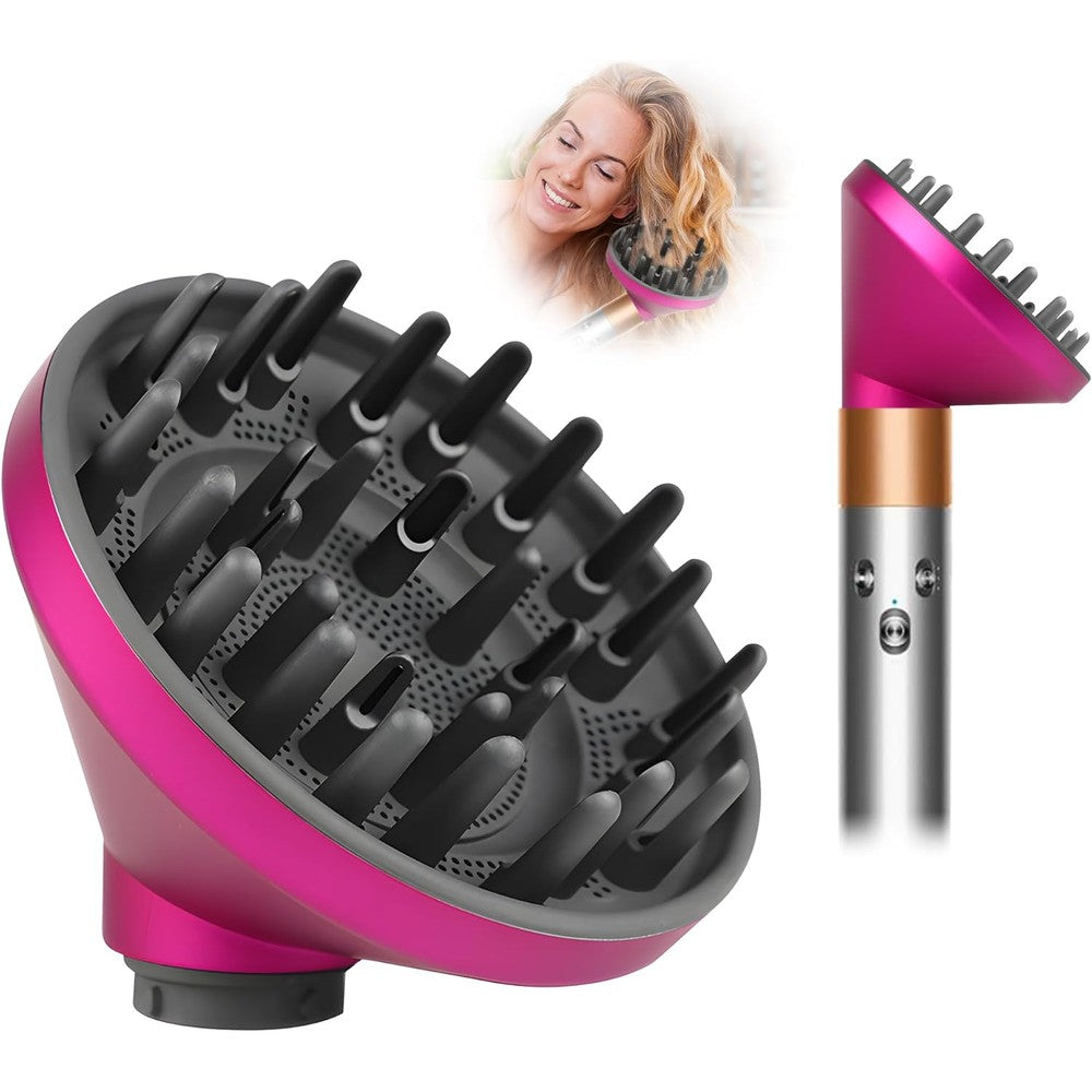 WAJIAYON upgraded diffuser attachment front view displaying fuchsia styling nozzle ring