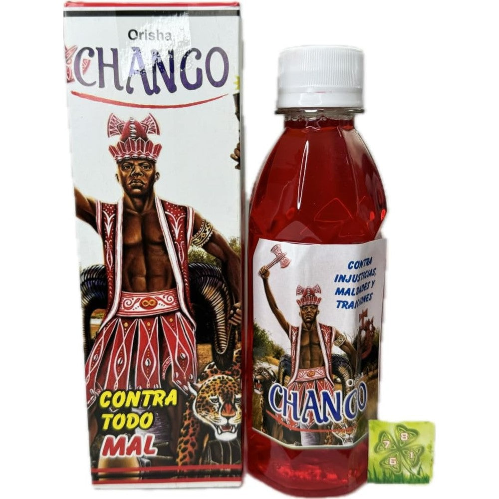 The Goddess of Flame Orisha Chango ritual wash bottle front view