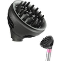 Tosage wave and curl diffuser attachment front view showcasing the green finish and extended styling prongs.