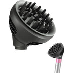 Tosage wave and curl diffuser attachment front view showcasing the green finish and extended styling prongs.