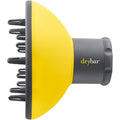 Drybar The Bouncer Diffuser front view showcasing the bright yellow bowl and grey base.