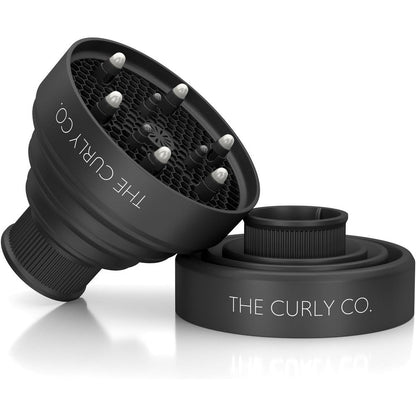 The Curly Co. Collapsible Silicone Hair Diffuser front view showing the universal attachment opening for hair dryers.