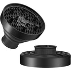 WAJIAYON Universal Collapsible Hair Dryer Diffuser front view of black salon grade tool