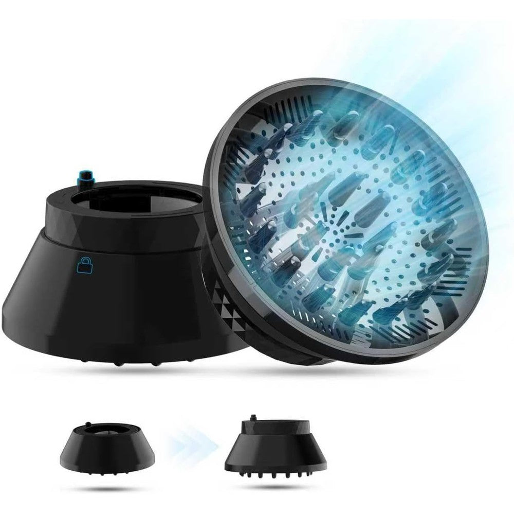 CREDLY universal collapsible silicone hair dryer diffuser attachment front view showing the deep curl defining bowl