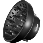 Gihali universal hair diffuser black matte front view showing honeycomb design outlets